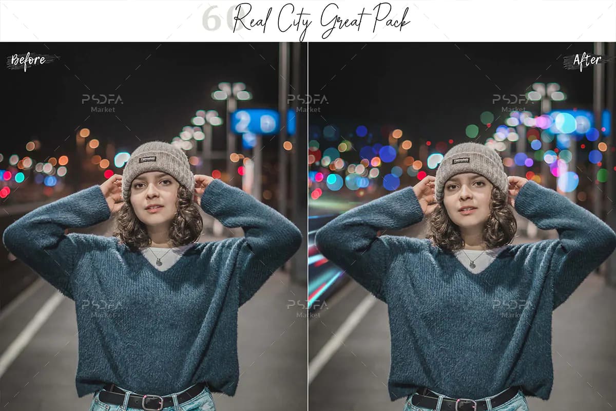 60 افکت بوکه رنگی نورهای شهری برای فتوشاپ — تصویر ۲