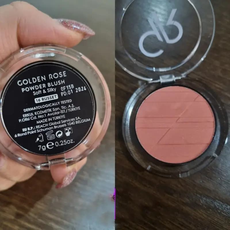 رژ گونه پودری گلدن رز Golden Rose مدل Soft and Silky رنگ 16 Russet حجم 7 گرم (اصل – ترکیه) — تصویر ۲