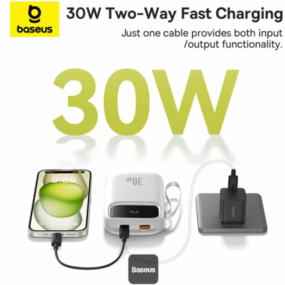 پاور بانک 20000 تایپسی و یواسبی 30 وات بیسوس Qpow 2 PPQD4-20C P10055009213 — تصویر ۸