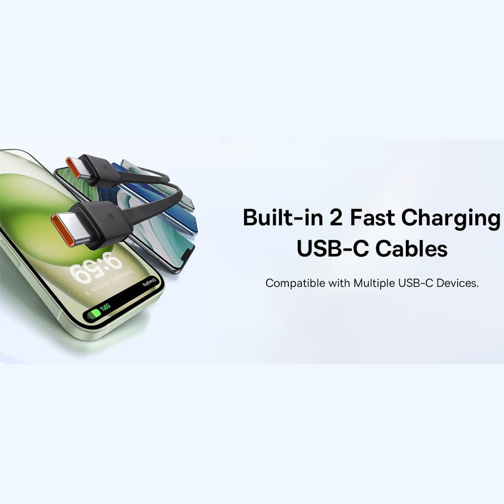 پاوربانک 10000 میلیآمپر USB و تایپسی 30 وات بیسوس Qpow 2 PPQD4-10C — تصویر ۵