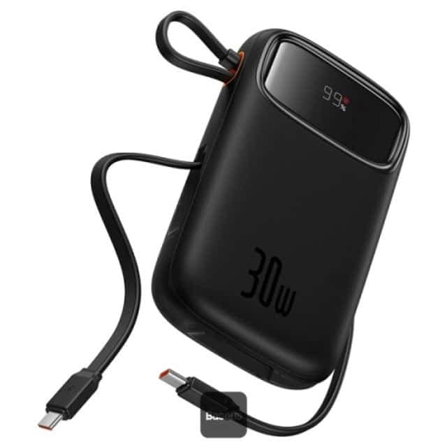 پاوربانک 10000 میلیآمپر USB و تایپسی 30 وات بیسوس Qpow 2 PPQD4-10C — تصویر ۹
