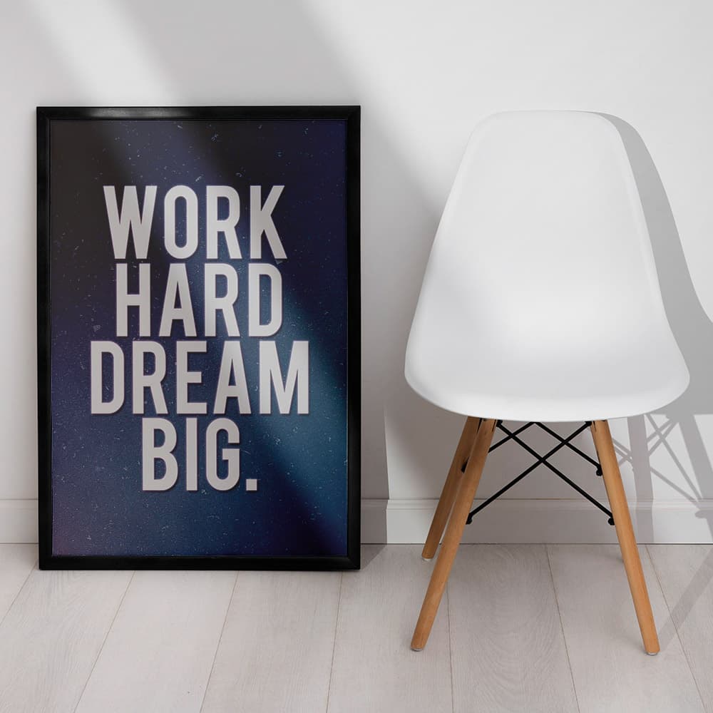 تابلو دکو قاب مدل work hard dream big