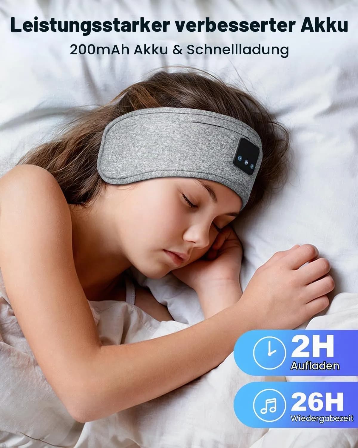 هدبند هدفون بلوتوثی مدل سهکاره مخصوص خواب، ورزش و سفر برند New Bee (نیوبی) — تصویر ۲