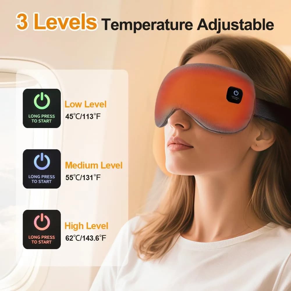 چشمبند حرارتی شارژی بیسیم با قابلیت تنظیم دما برند Pmxoaink مدل HE-V005 — تصویر ۲