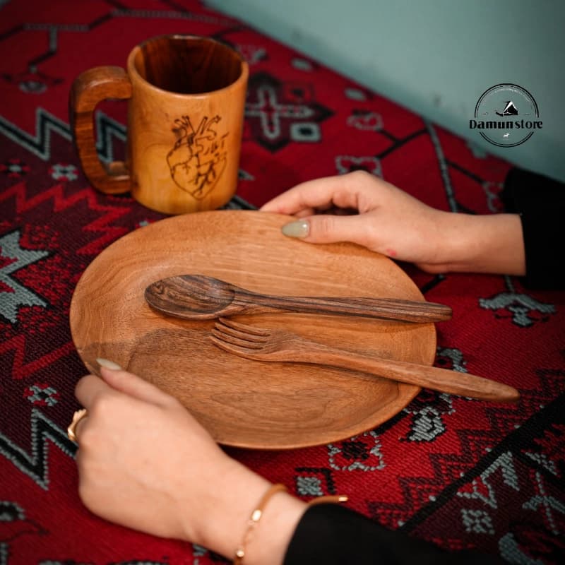 بشقاب چوبی گردو (دستساز) (قسطی اسنپ پی) — تصویر ۲