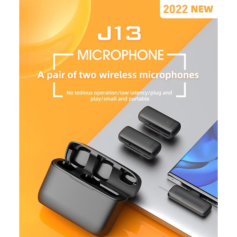میکروفن یقه ای بیسیم مدل J13 Dual Type-C — تصویر ۴