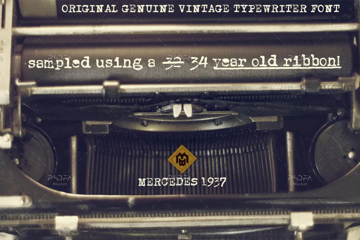 فونت ماشین تحریر قدیمی Mercedes1937