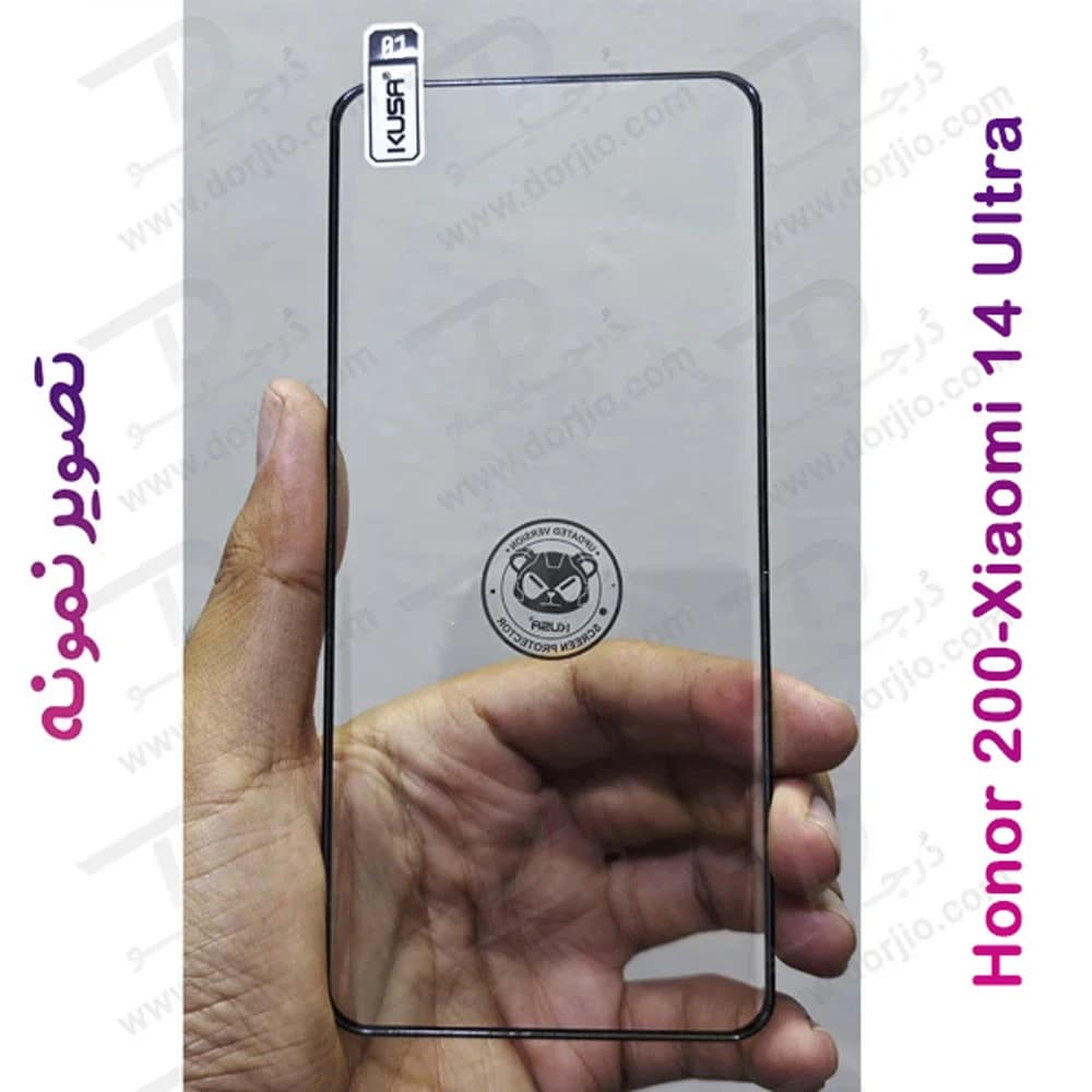 گلس Honor 200 مدل فول چسب Edge تمام صفحه مارک KUSA — تصویر ۸