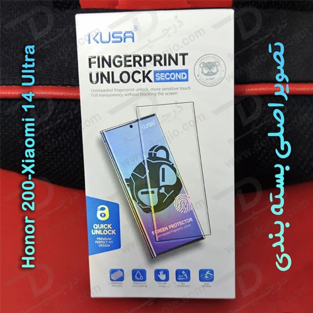 گلس Honor 200 مدل فول چسب Edge تمام صفحه مارک KUSA — تصویر ۲