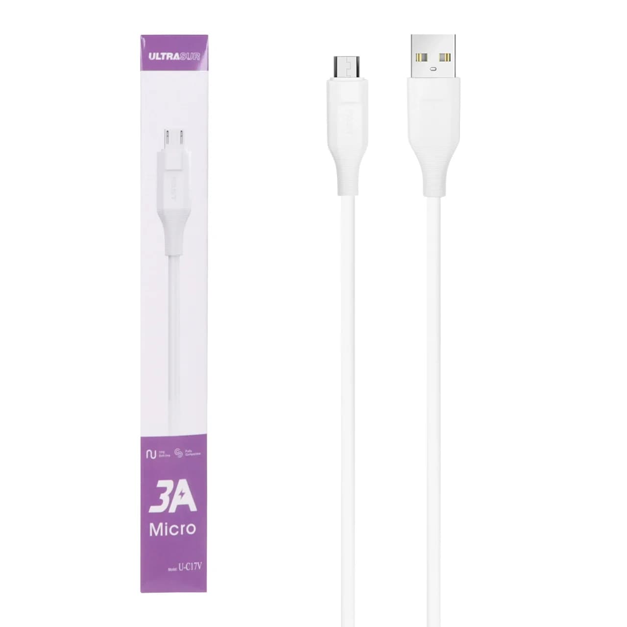 کابل شارژ فست اندروید UltraSUR مدل U-C17V – سفید