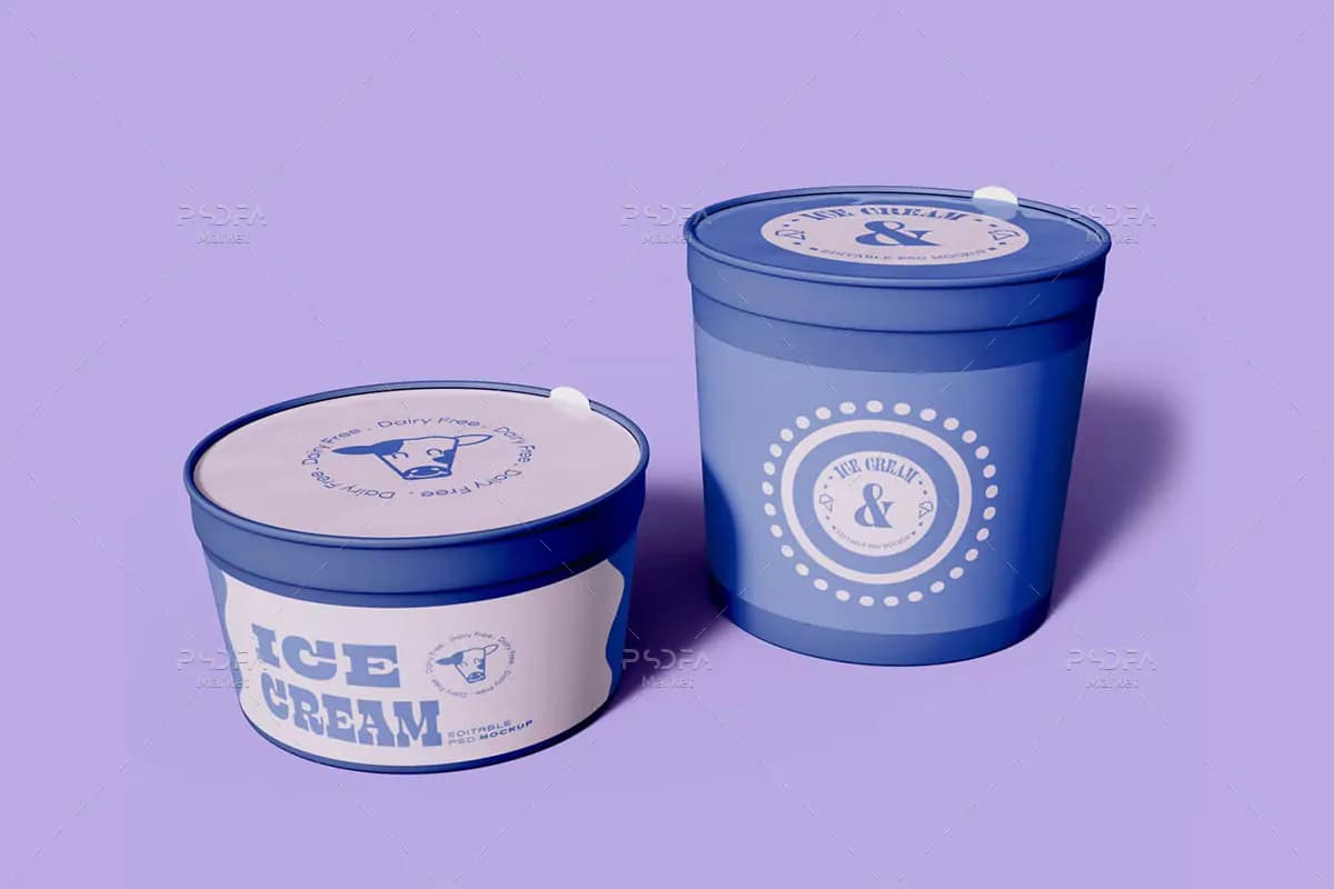موکاپ ظرف بستنی Ice Cream Mockup