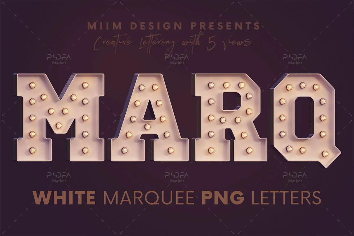 PNG حروف انگلیسی سه بعدی Marquee