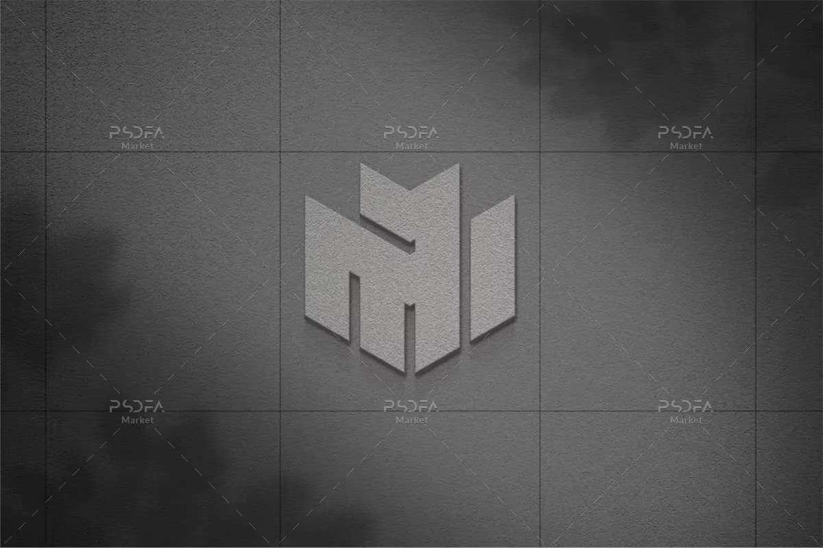 موکاپ لوگو روی دیوار لاکچری