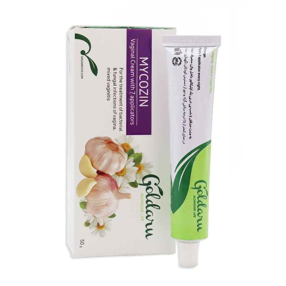 کرم واژینال میکوزین گل دارو حاوی عصاره سیر (ضد قارچ و میکروب) 50 گرم