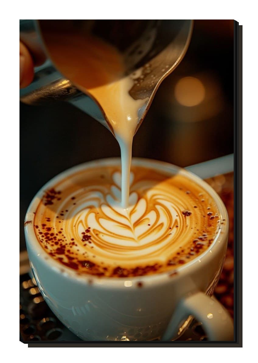 تابلو شاسی قهوه با طرح لاته آرت