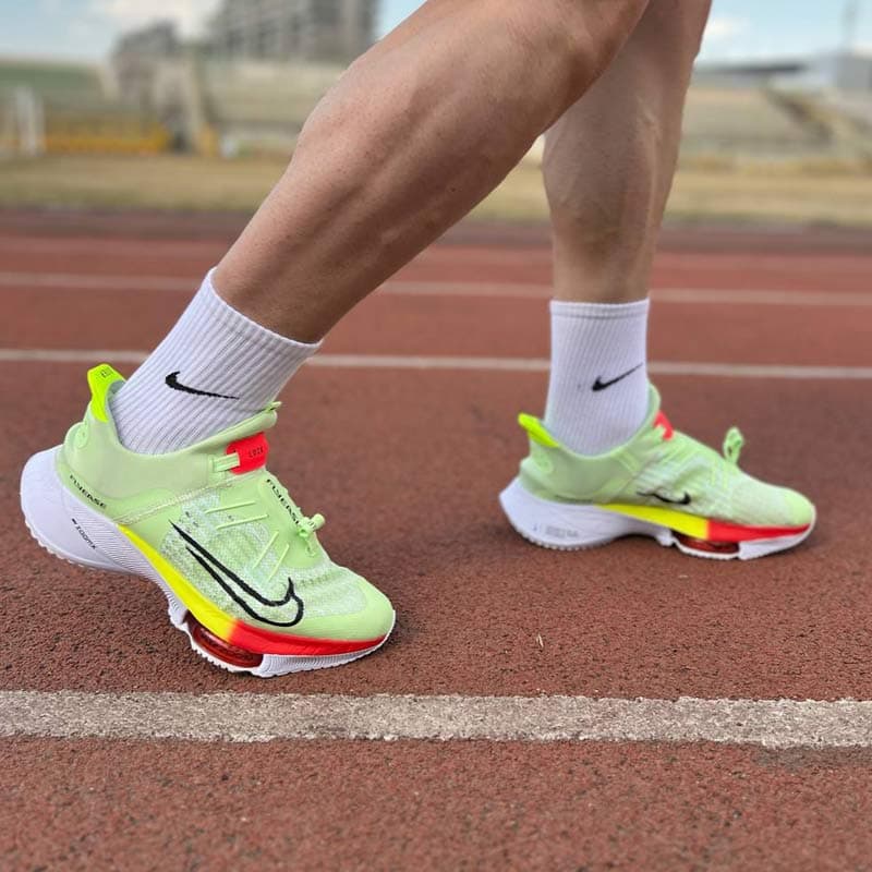 کتونى نایک ایرزوم تمپو سبز لیمویی Nike Air Zoom Tempo Next Flyese Green Volt Hyper Orange — تصویر ۲