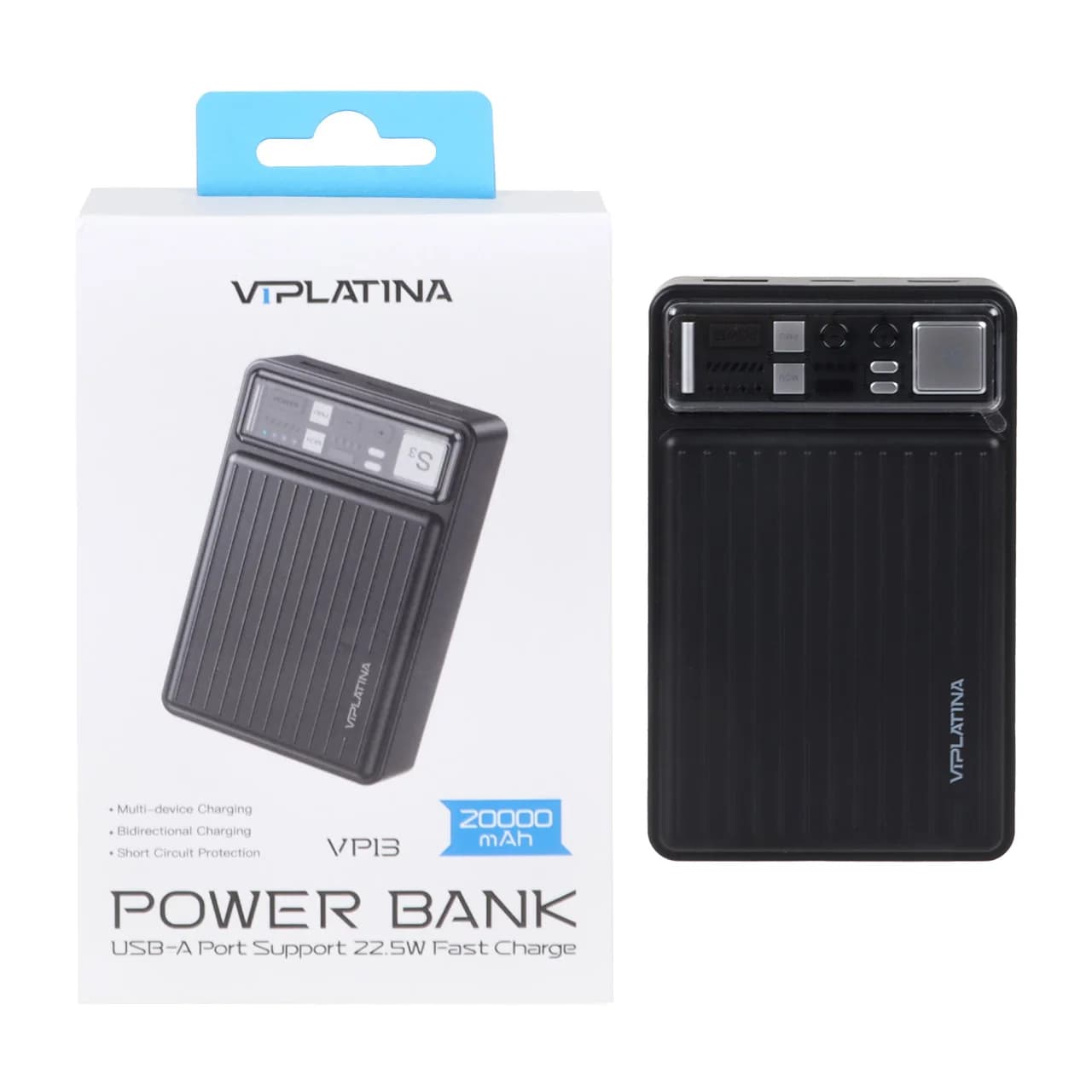 پاوربانک فست شارژ VIPLATINA 20000mAh مدل VP13 22.5W – مشکی (گارانتی 18 ماه تعویض نیکان همراه)