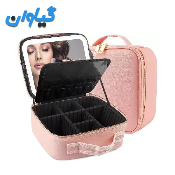 کیف لوازم آرایشی قابل حمل با آینه چراغدار لمسی و شارژی