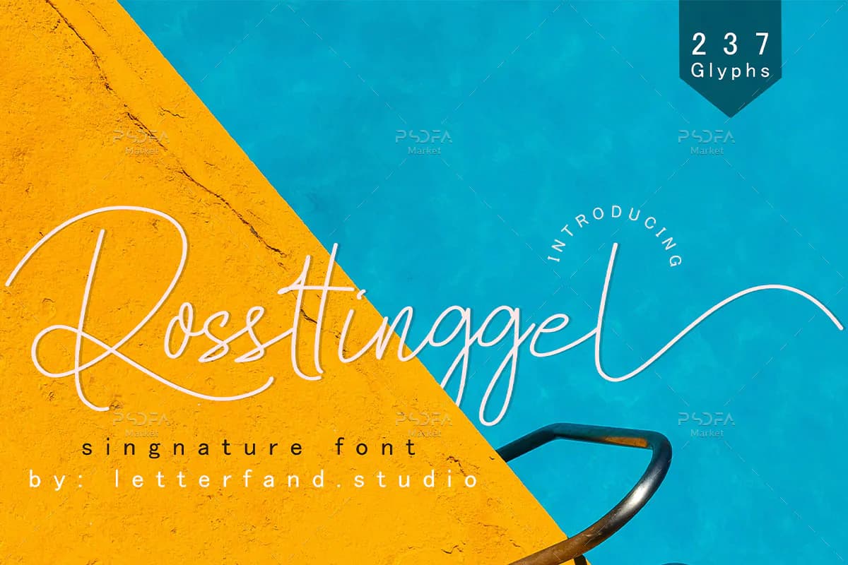 فونت رمانتیک دستنویس و باریک Rossttinggel