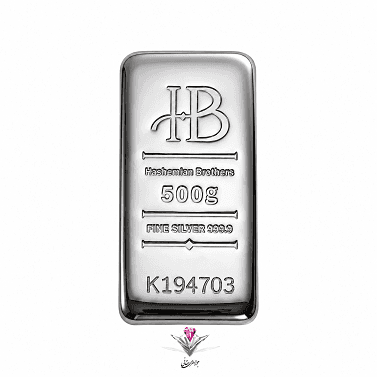 شمش نقره HB مدل اینوست 500 گرمی عیار 999.9