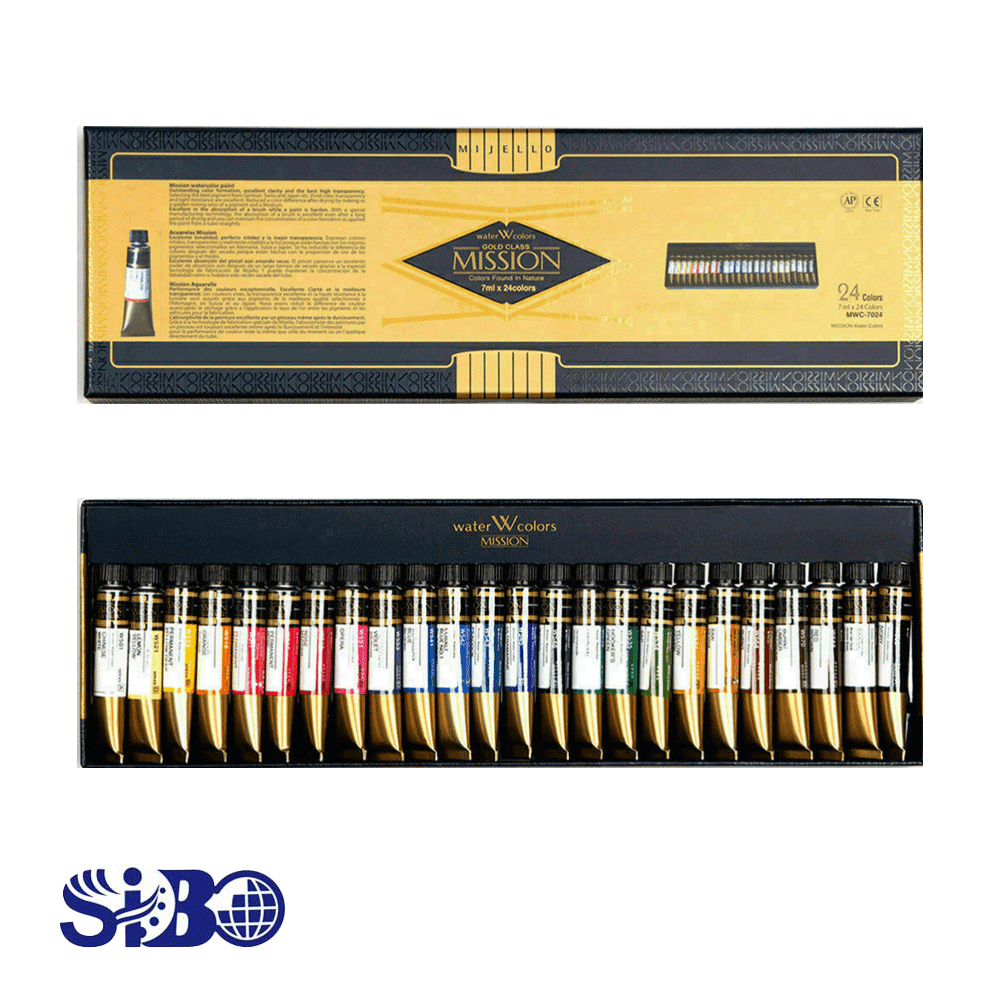 آبرنگ 24 رنگ میشن مدل GOLD CLASS کد MWC-7024