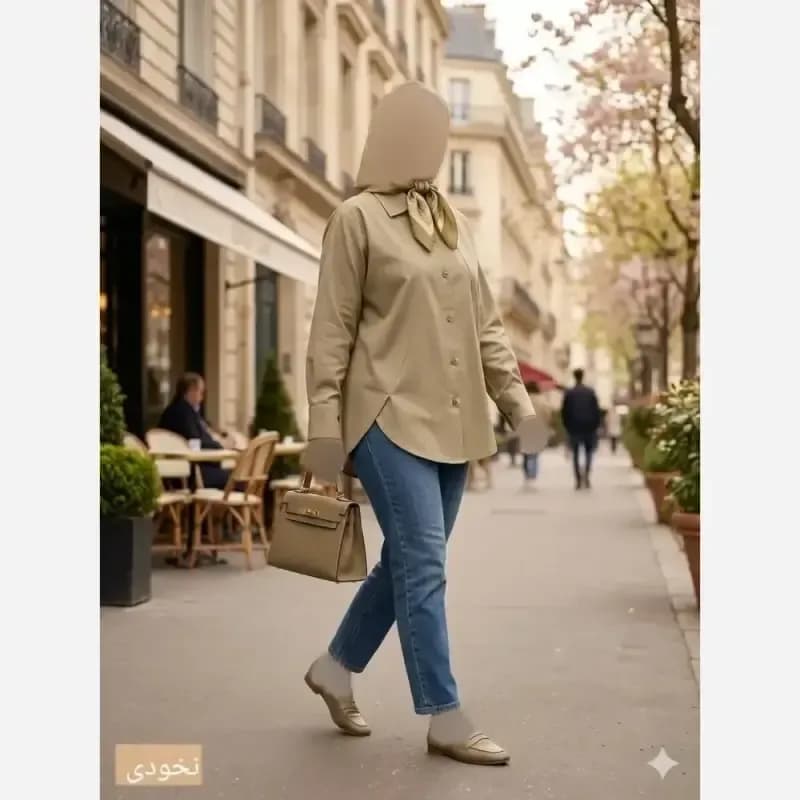 تونیک لینن زنانه مدل ملین سایز بزرگ 38 تا 50 — تصویر ۶