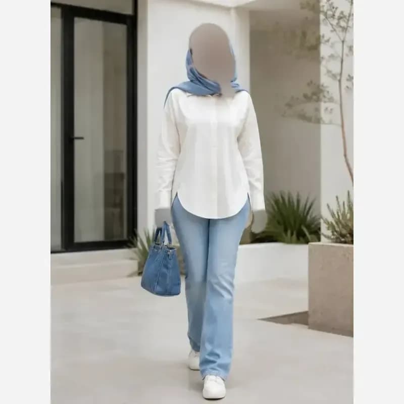 تونیک لینن زنانه مدل ملین سایز بزرگ 38 تا 50 — تصویر ۵