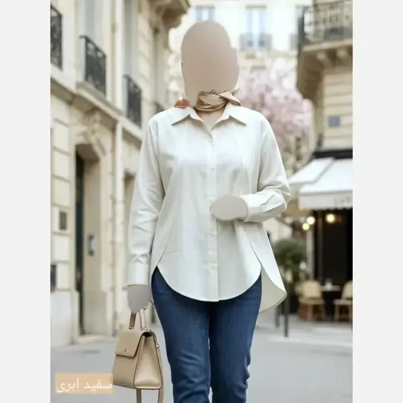 تونیک لینن زنانه مدل ملین سایز بزرگ 38 تا 50 — تصویر ۷