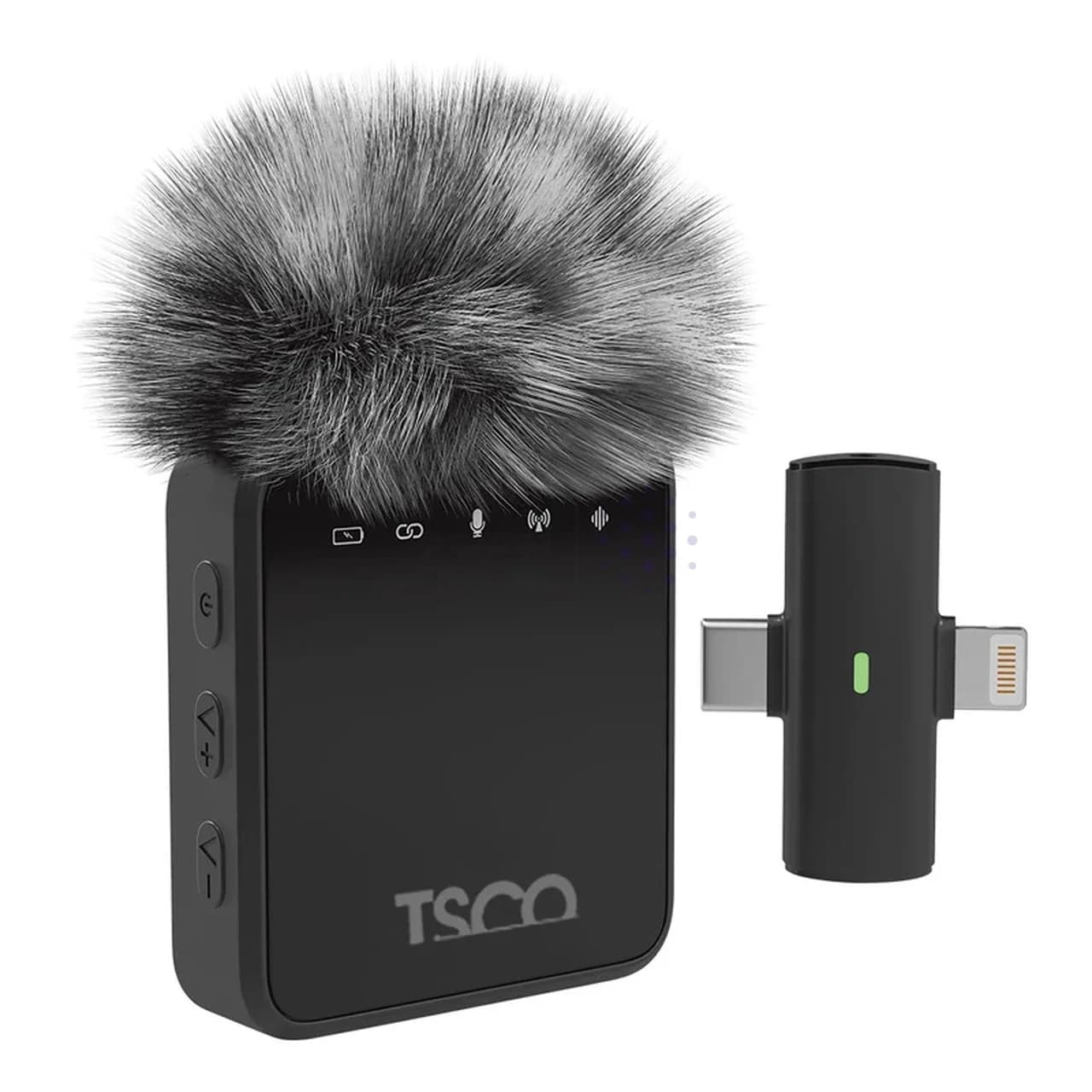میکروفون یقه ای بی سیم Tsco Type-C/Lightning مدل TMIC 5007 – مشکی (دو میکروفون) (گارانتی 12 ماهه TSCO) — تصویر ۴