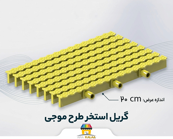گریل استخر طرح موج 20 سانت ( یک متر طول)