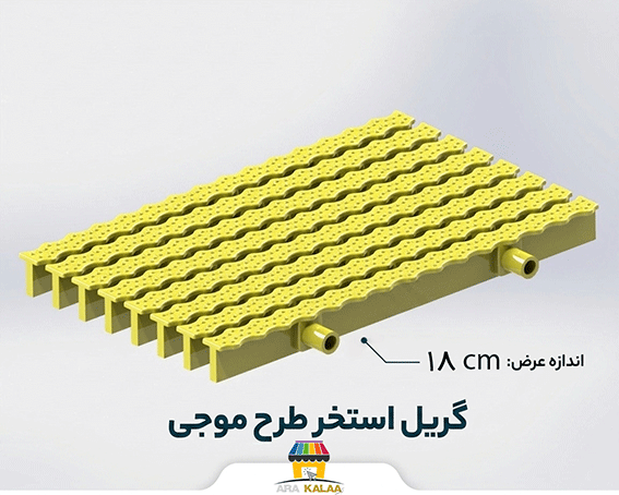 گریل استخر طرح موج 18 سانت ( یک متر طول)