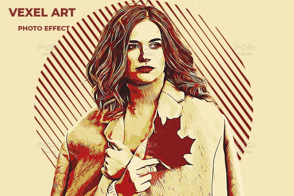 افکت هنر وکسل روی عکس در فتوشاپ Vexel Art Effect
