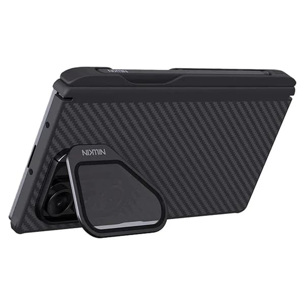 گارد مگنتی کربنی کمرا استند شیشه ای Samsung Galaxy Z Fold 7 مارک نیلکین مدل CarboProp با درگاه قلم — تصویر ۲
