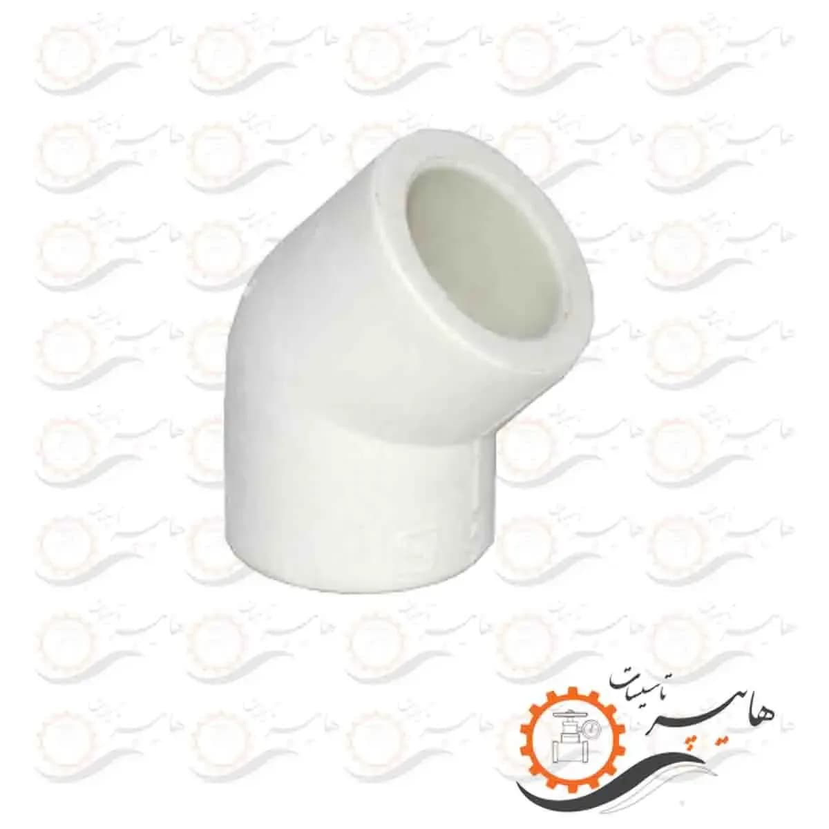 زانو 45 درجه سفید وحید سایز 63 میلیمتر