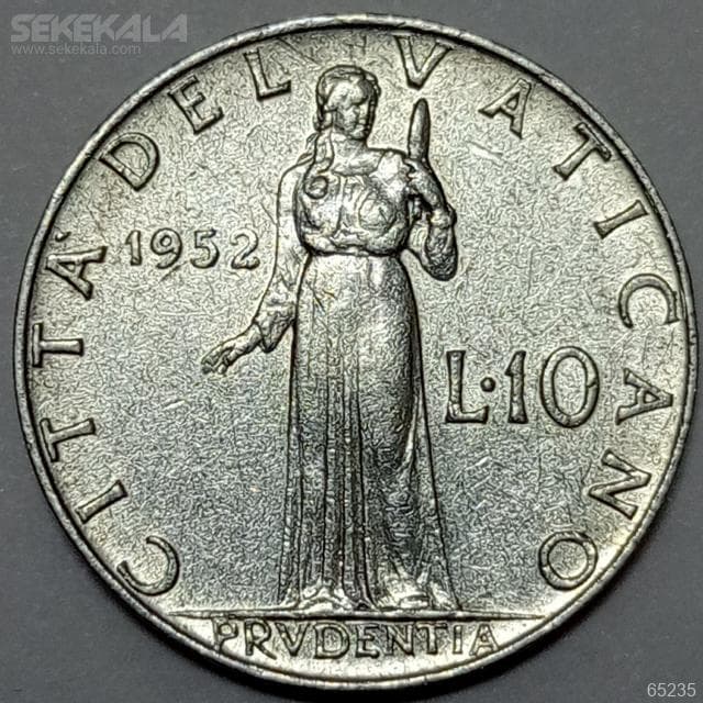 سکه بسیار کمیاب 10 لیره واتیکان 1952