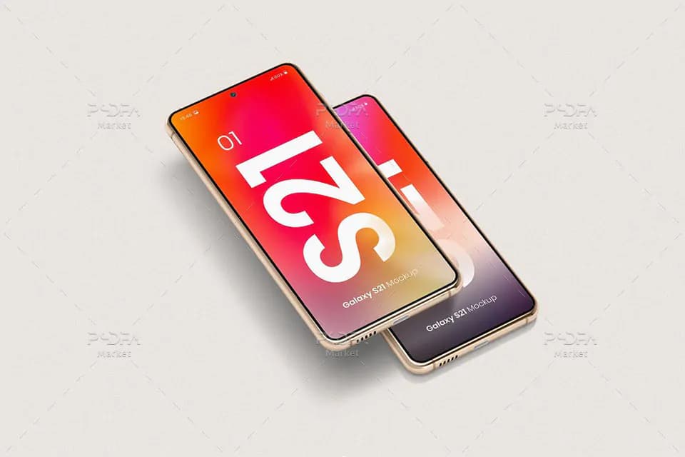 موکاپ اسمارت فون Galaxy S21 سامسونگ — تصویر ۲