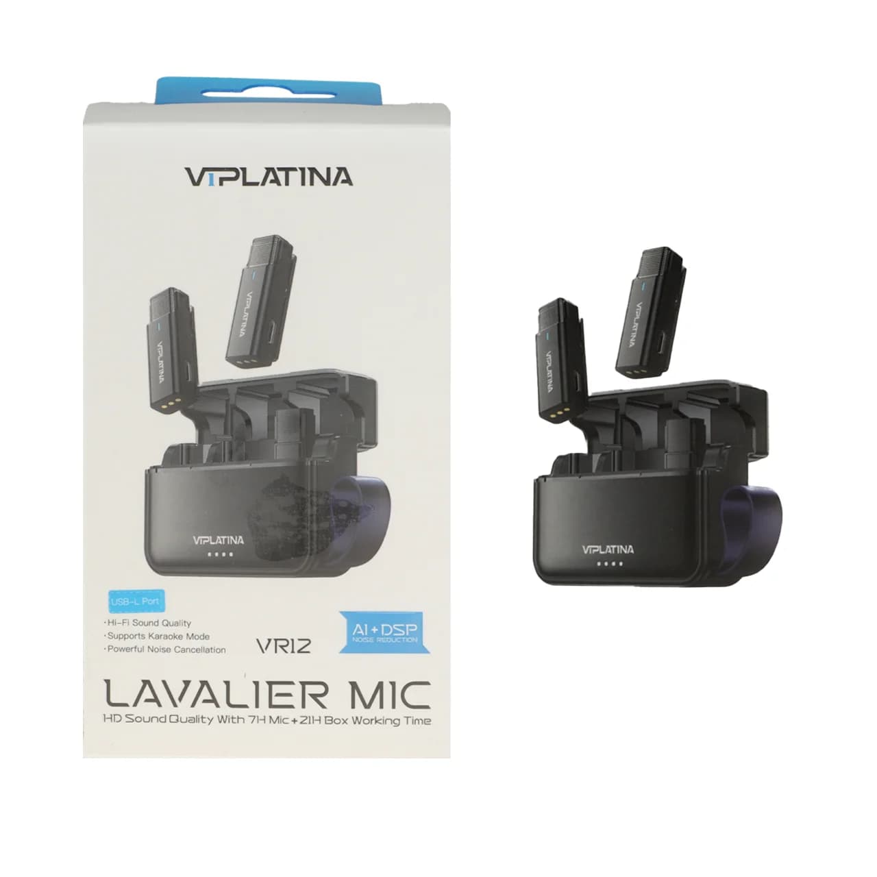 میکروفون بی سیم VIPLATINA Lightning مدل VR12 – مشکی (گارانتی 18 ماه تعویض نیکان همراه)