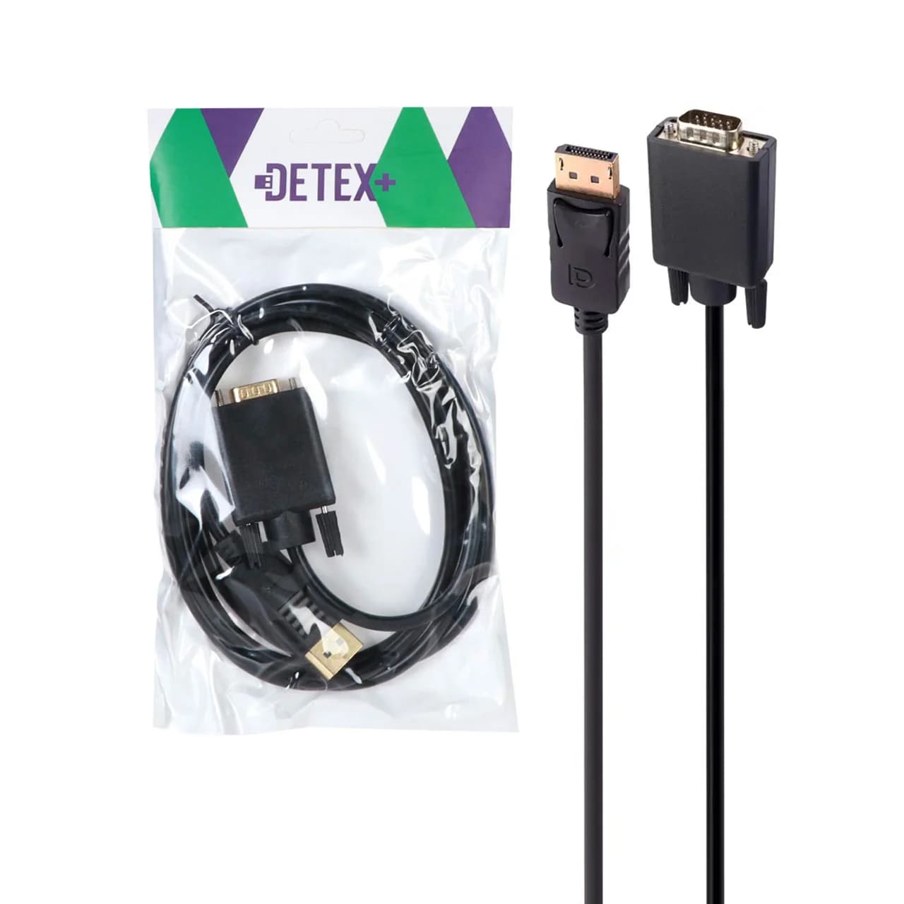 کابل 1.8 متری DETEX+ DP To VGA – مشکی