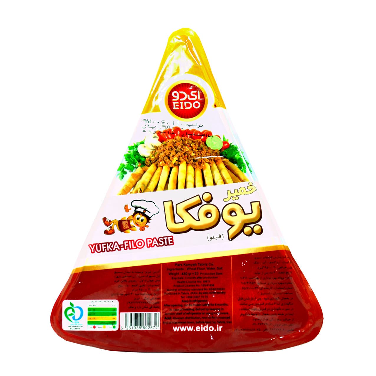 خمیر یوفکا ( فیلو ) مثلثی ۴۵۰ گرم ای دو – eido