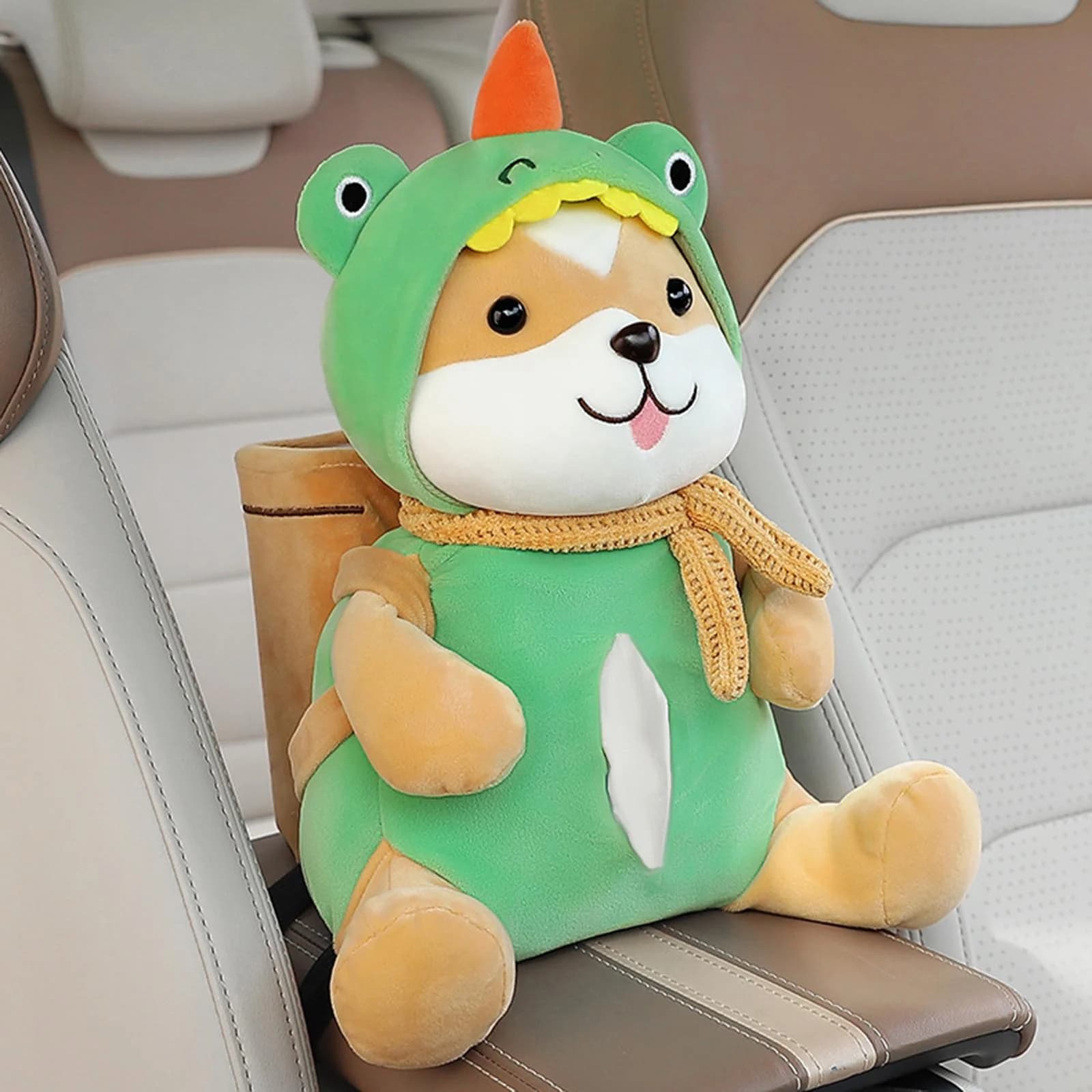 جا دستمالی و سطل زباله خودرو عروسکی طرح سگ