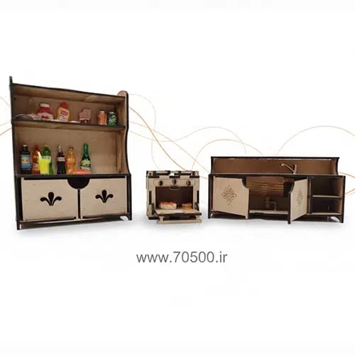ست مینیاتوری آشپزخانه خانه عروسکی