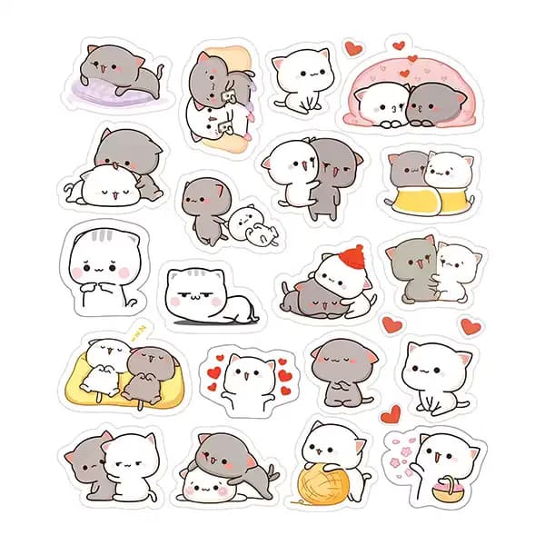 پک استیکر 20 عددی طرح گربه ها 01