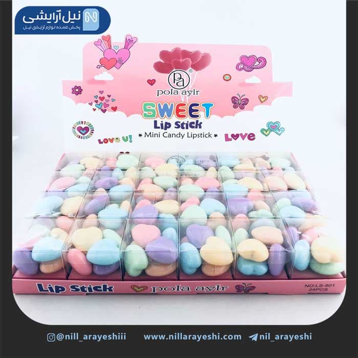 پک رژ لب جامد کپسولی قلبی پولا آیلر کد ls-801