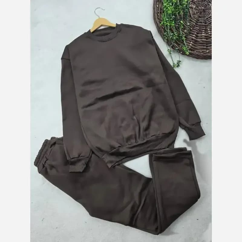 ست هودی و شلوار اسپرت دورس توکرکی جیبدار فری سایز — تصویر ۴