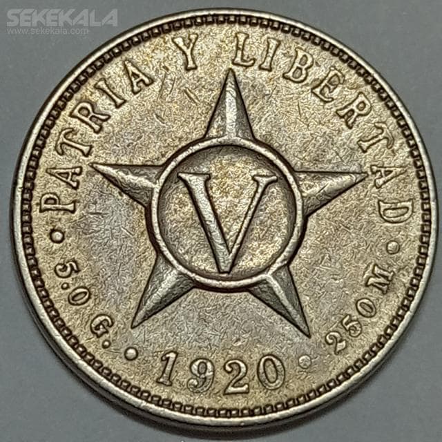 سکه کمیاب 5 سنتاوو کوبا 1920