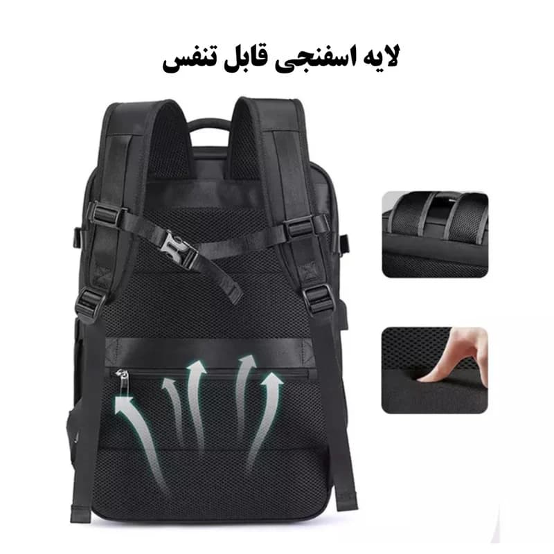 کوله پشتی لپ تاپ بنج مدل 1801 مناسب برای لپ تاپ 14.1 تا 15.6 اینچی — تصویر ۵