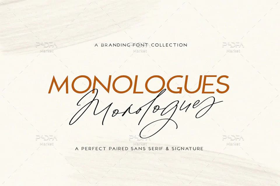 فونت انگلیسی طراحی لوگو Monologues به همراه نسخه سنس سریف