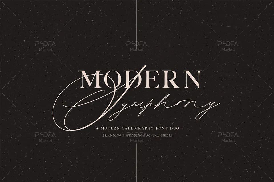 اسکریپت فونت دستنویس Modern Symphony به همراه سریف فونت