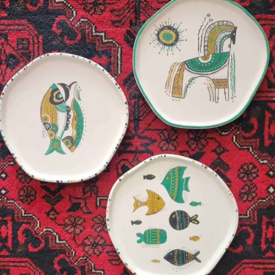 بشقاب دفرمه دیوار کوب پک 3 عددی