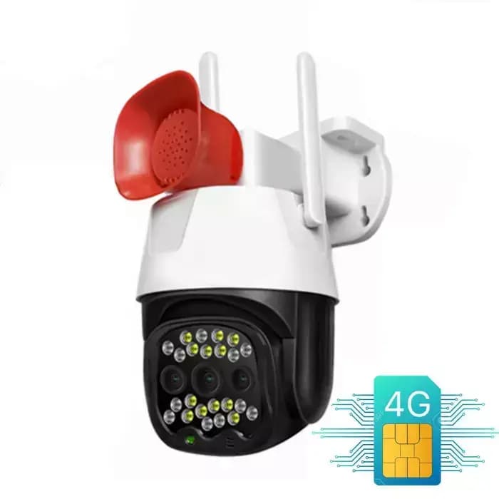 دوربین مینی اسپید دام سیم کارتی بلندگو دار مدل mini speed dome v380 4G همراه با آداپتور